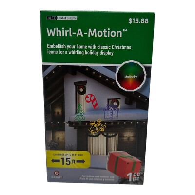 #ad LED Lightshow Projection Whirl A Motion Christmas Multi Color Candy Cane Tree $9.99