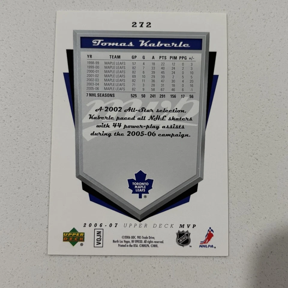 2006-07 Upper Deck MVP Tomas Kaberle #272 - Image 2 of 2