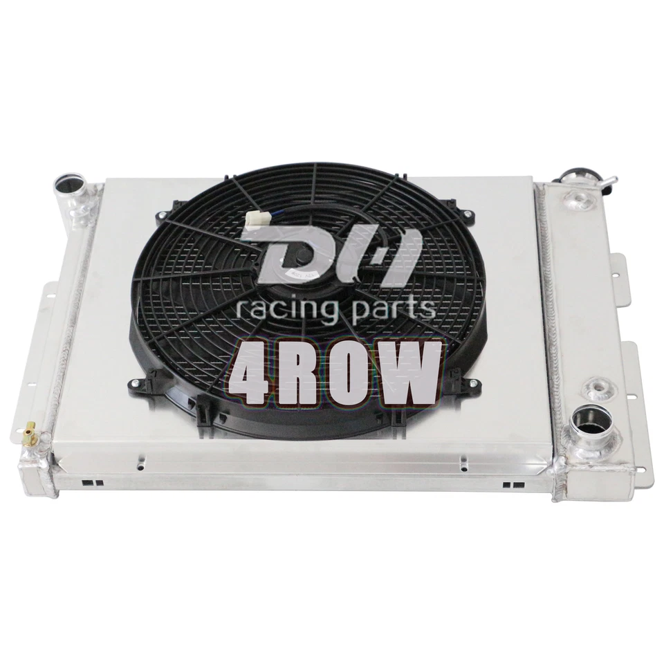 Radiador de aluminio 4 filas + ventilador de cubierta para Chevy Pontiac/Firebird Camaro 1967-1969 Foto 4 de 4