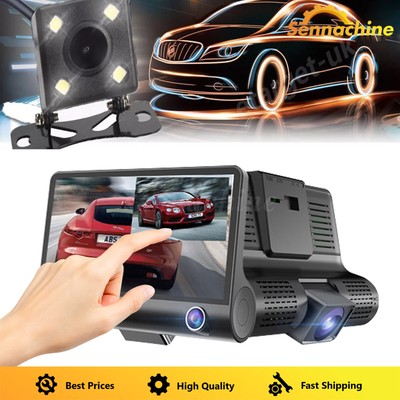 Dual Lens Car DVR Recorder Front and Rear Camera 4'' Touch Screen Dash Cam 1080P