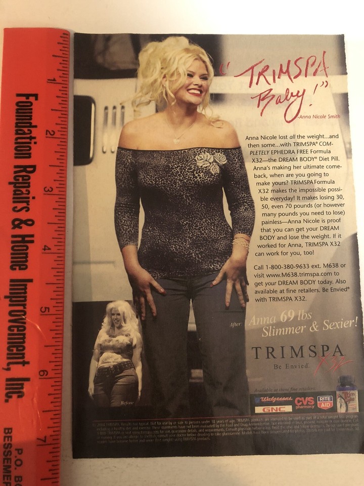 Trimspa Anna Nicole Smith Vintage Print Ad Advertisement pa21 eBay