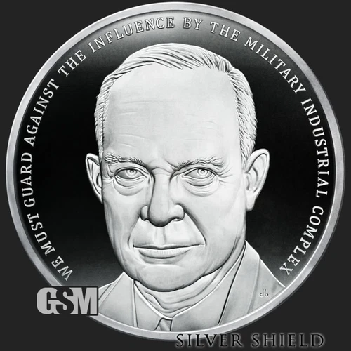 2022 1OZ Dwight Eisenhower Proof  Silver Shield "In-Hand" Presidential Series AG