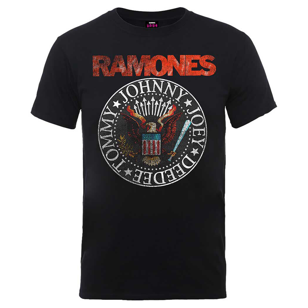 Ramones T-Shirt Eagle Seal Band Official Black New | eBay