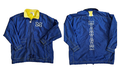 Vintage Nike Michigan Jacke Sport Large USA 80er 90er Retro Navy Gelb