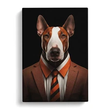 English Bull Terrier Digital Canvas Wall Art Print Framed Picture Home Decor
