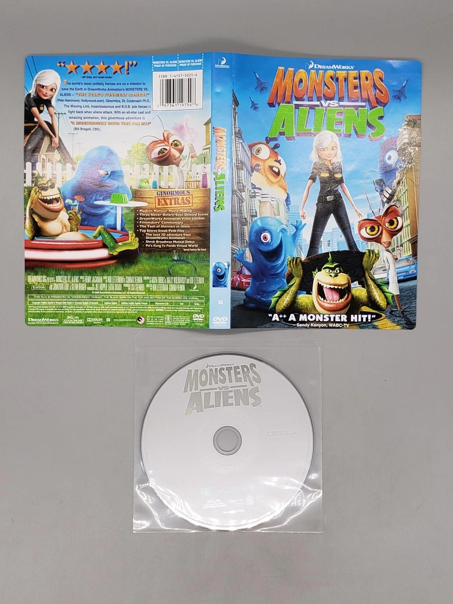 MONSTERS VS ALIENS DVD AND BACKER ONLY NO CASE DREAMWORKS