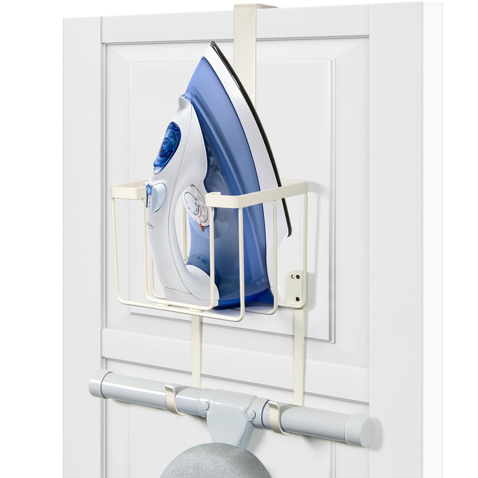 Over The Door/Wall Mount Ironing Board Hanger Laundry Room and Caddy Storage-image