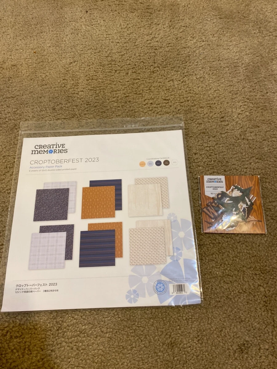 Creative Memories 12 x 12 Croptoberfest 2023 Paper Pack 6 sheet + Stickers
