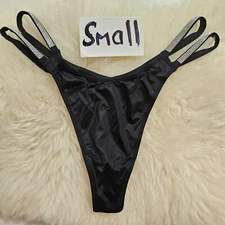 Victoria's Secret Very Sexy double bling thong panty Small in Black