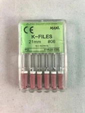Mani Dental Root Canal Endo Stainless Steel K-files 21mm Size #06 30 Files/pk