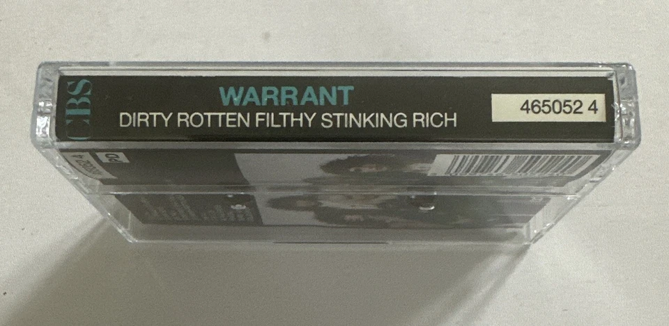 Warrant - Dirty Rotten Filthy Stinking Rich - 1988 Cassette Tape Uk Paper Label - Image 4 of 4