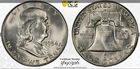 :1954-S 50C FRANKLIN HALF DOLLAR PCGS UNC-DETAIL NEW SLAB CLEAR & BRIGHT COIN