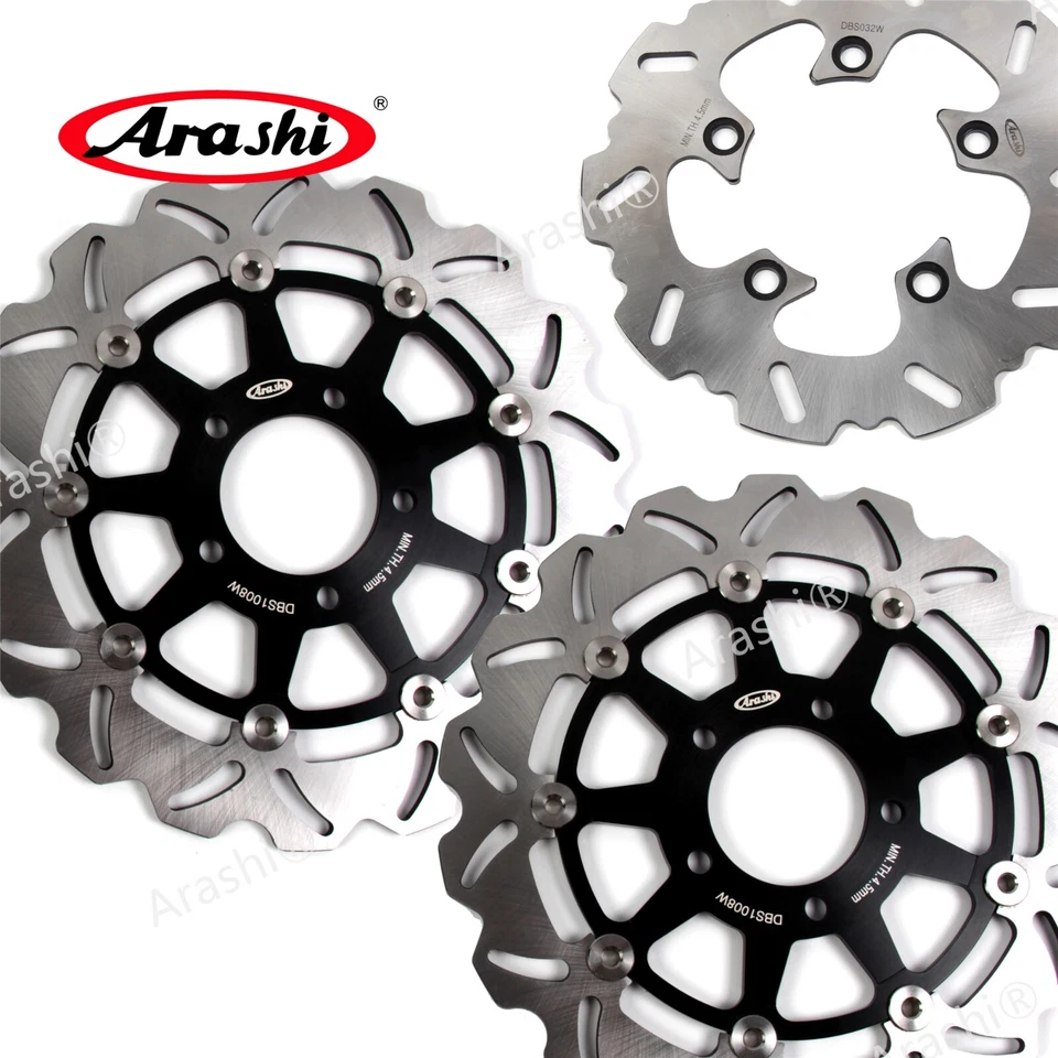 Fit Suzuki GSXR600 GSXR750 2004 2005 K4 K5 BLACK Front & Rear Brake Rotor Disc - Image 2 of 4