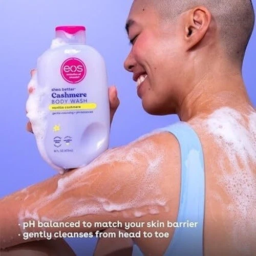 Jabón corporal eos Shea Better Cashmere, cachemir vainilla, hidratante, 16 fl oz Foto 4 de 4