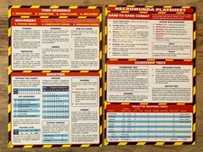 Necromunda Playsheet x2 Rules Reference Cards 1995 Boxed Game 40k 2nd Ed OOP