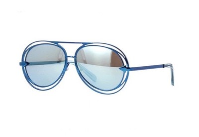Karen Walker 56mm Jacques Aviator Sunglasses Blue/Blue Mirrored Lenses $365 New Blue Women main image 4