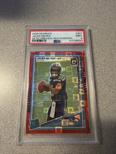 2025 Panini Donruss - Rated Rookie Jalen Milroe #307 Optic Preview Red...
