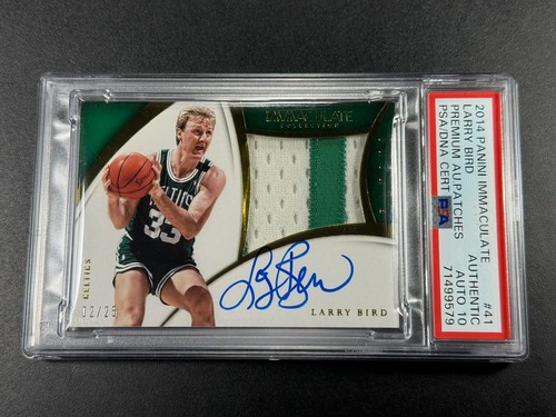 LARRY BIRD 2014 PANINI IMMACULATE PREMIUM PATCH AUTO /25 PSA 10 CELTICS NBA HOF