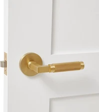 EXPLORE HARDWARE St. Tropez Solid Brass Satin Gold Privacy Bed/Bath Door Handle