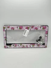 2pc Pink Strawberry Hello Kitty Car License Plate Frame Covers, Universal Fit
