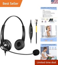 Adjustable RJ9 Telephone Headset for Yealink - Ultimate Comfort  Durability