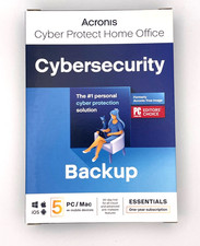 Acronis Cyber Protect Essentials 5 PCs  1 Year License  BOX EU  Backup Software