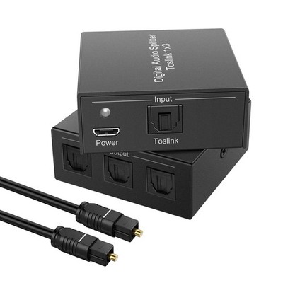 3 Port Toslink Splitter, Digital Optical Audio Splitter 1 Input 3 Output, SPD...