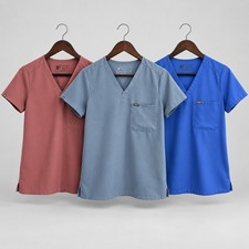 FIGS Womens FIONx Catarina Pocket Scrub Tops Technical Lot of 3  2 XXS  1 XS