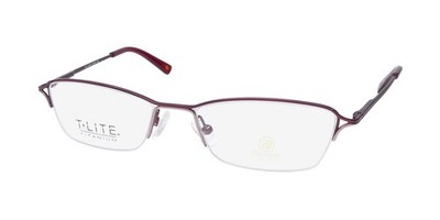 NEW CLASSIQUE EYEWEAR T-LITE 727 EYEGLASSES RED RECTANGULAR 52-18-135 HALF-RIM