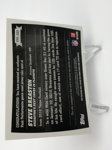 STEVE BREASTON JERSEY Card 2010 Topps PEAK PERFORMANCE Relic MICHIGAN CARDINALS - Picture 5 of 7