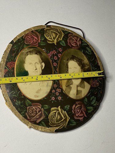 Funeral Photo Button Celluloid Memorial Floral Tin Victorian Rare - Picture 21 of 21