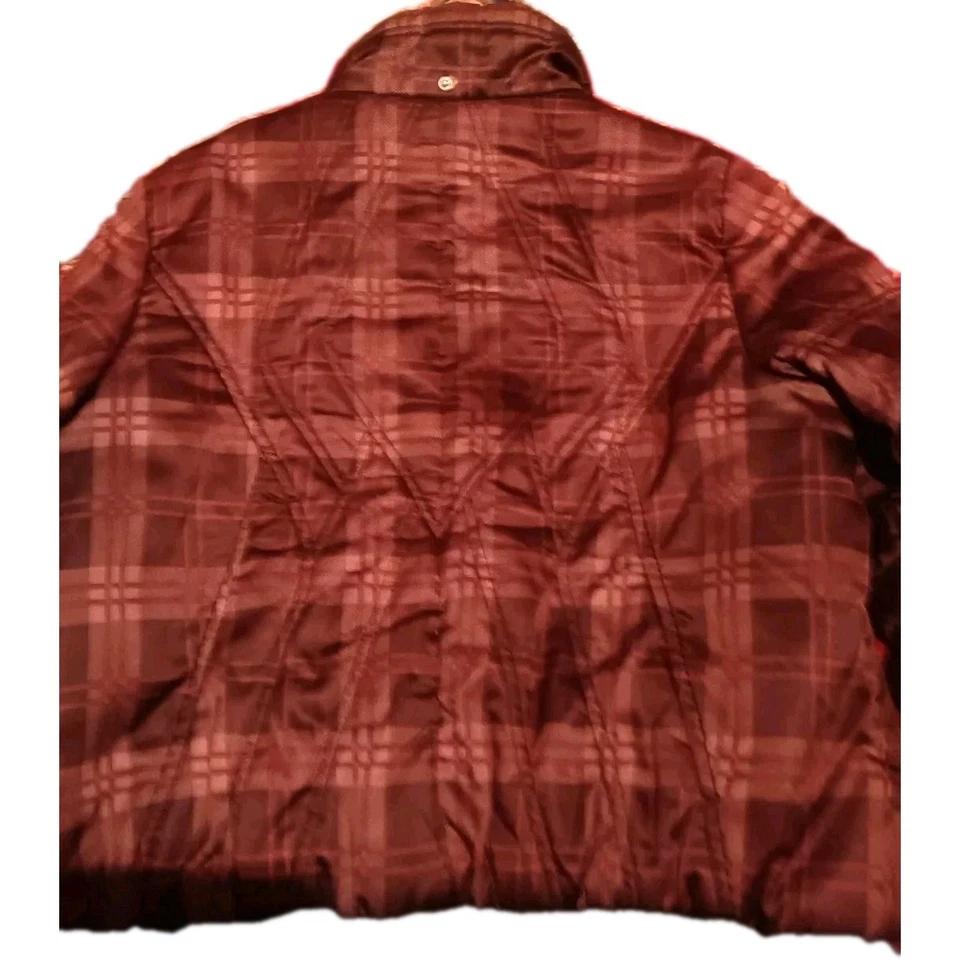 Zero XPosur 女士紫色格子人造毛皮雪松夹克大号 — 第 4/4 张图片