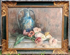 Large Signed Watercolor Painting - 78 X 64 Cm (Found In Attic)