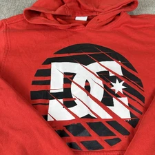 DC Shoe Co Hoodie Sz S Sweatshirt Big Logo Skateboarding Red Slash Street Y2K