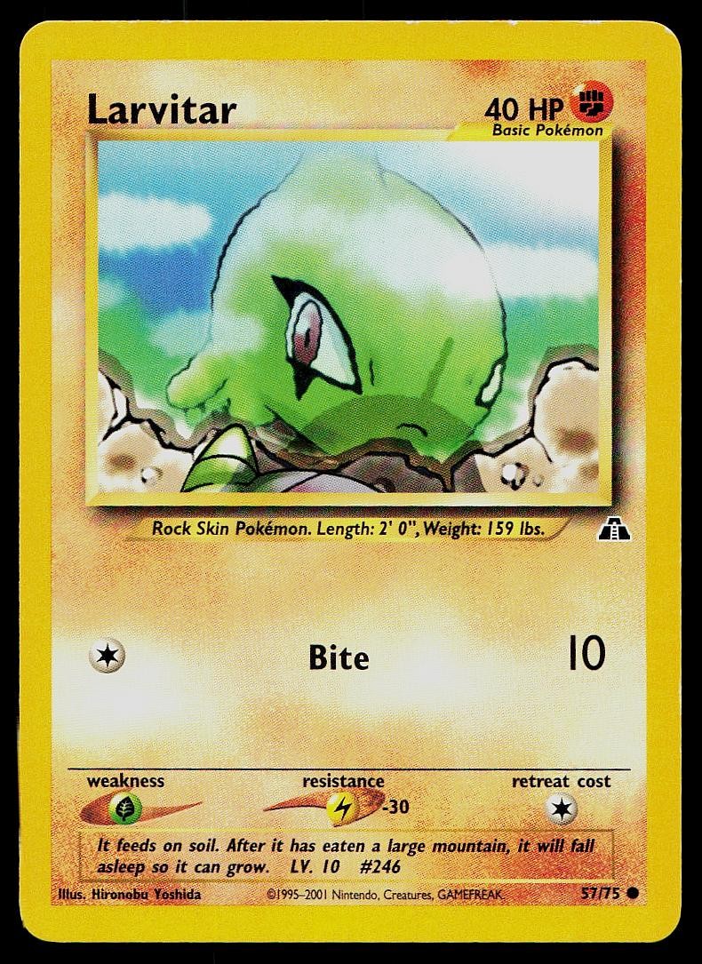 Pokemon Card Neo Discovery Larvitar 57/75 Common
