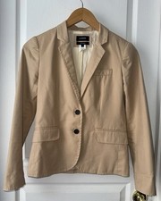 J.Crew Schoolboy Silk Blend Blazer Tan Beige Preppy Academia Women  s Size 0
