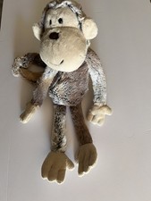 Jellycat London Mattie Monkey 16" Plush Floppy Curly Tail Brown And Grey Retired