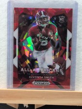 2021 Panini Prizm Draft Picks All-American Devonta Smith #186 Red Ice Prizm (RC)