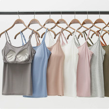 Women's Wide Shoulder Strap Vest/Thin Shoulder Strap Camisole Bra Tank Top