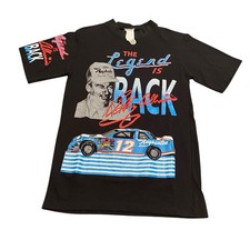 Vintage Bobby Allison NASCAR AOP Tee Shirt 80s USA Made All Over Print Winston S