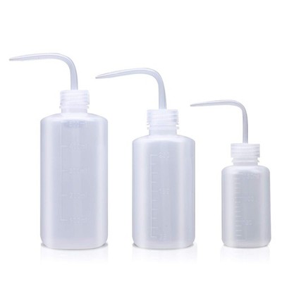 3 Pack Squirt Squeeze Bottle 150/250/500ml Narrow Mouth LDPE Clear Lab Safety