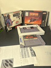 Turn and Burn: NoFly Zone SNES W/ Box + Madden 98 BLOCKBUSTER Labels Store 47001