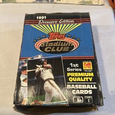 1991 Topps Stadium Club Series 1 Baseball Wax Box - 35 Packs Premiere Edition 