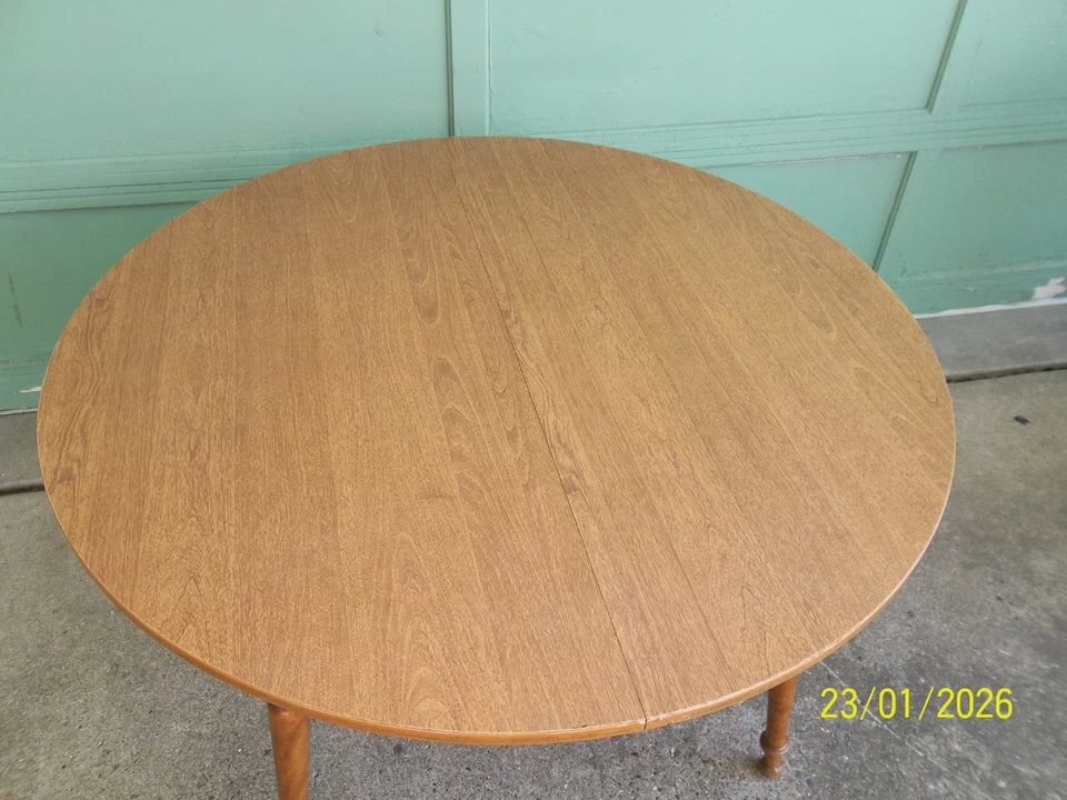 Mesa de comedor laminada extensible vintage ETHAN ALLEN con 2 hojas Foto 4 de 4