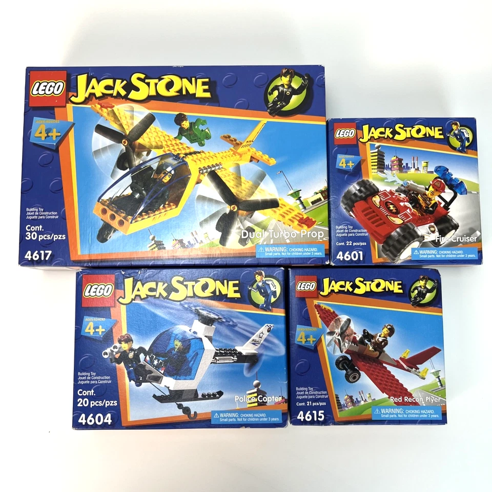 Jack Stone Lego Sets Bundle Lot ALL NEW SEALED 4604 4615 4601 4617 RETIRED 2002 - Image 2 of 4