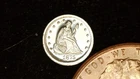 MINIATURE COIN 1875 20 CENT LIBERTY SEATED PROOF LIKE STERLING SILVER