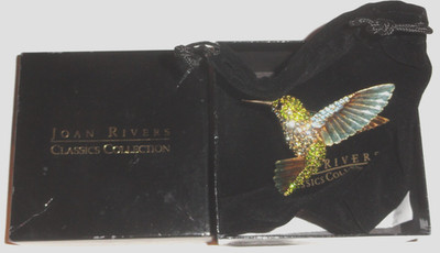 Joan Rivers Blue Green Pave Crystal Enamel Hummingbird Brooch MIB | eBay