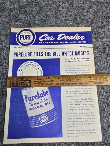 Pure Oil Company Advertising Car Dealer Brochure Catalog 40s 50s Fills the Bill - Picture 4 of 6