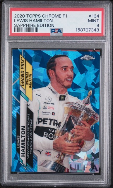 Lewis Hamilton RC, 2020 Topps Chrome Sapphire F1 #134, PSA 9 MINT