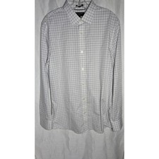Banana Republic Mens Cotton Button Down Dress Shirt Sz L Plaid Print Non-iron